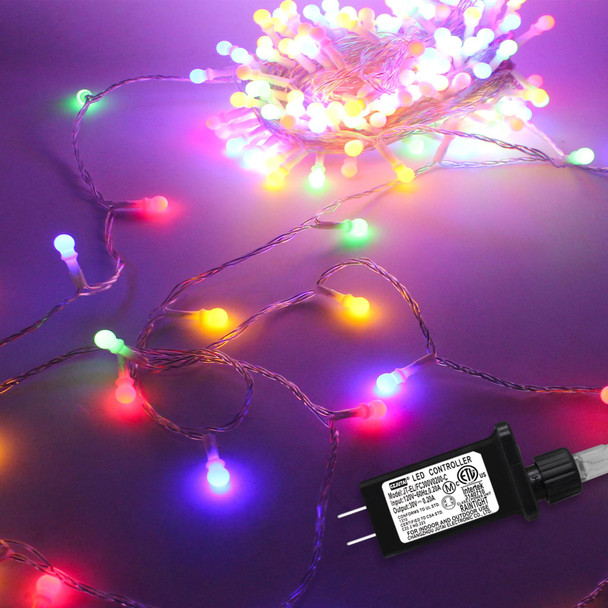 75FT 200 LED Chrismtas String Lights Globe Fairy Lights Mini Ball String Lights with 8 Lighting Modes for Bedroom Home Garden Porch Xmas Wedding Party Decoration(Multi-Colored)