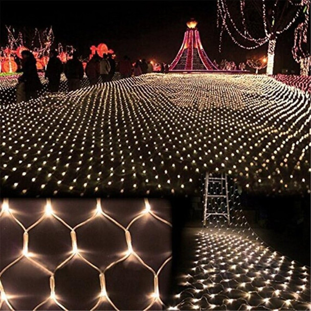 LED Net Mesh String Fairy Light Warm White, 9.8ft x 6.6ft 204 LEDs 8 Modes, LED Indoor Outdoor String Lights Waterproof Wedding Party Garden Room Christmas Holiday Decorative Light