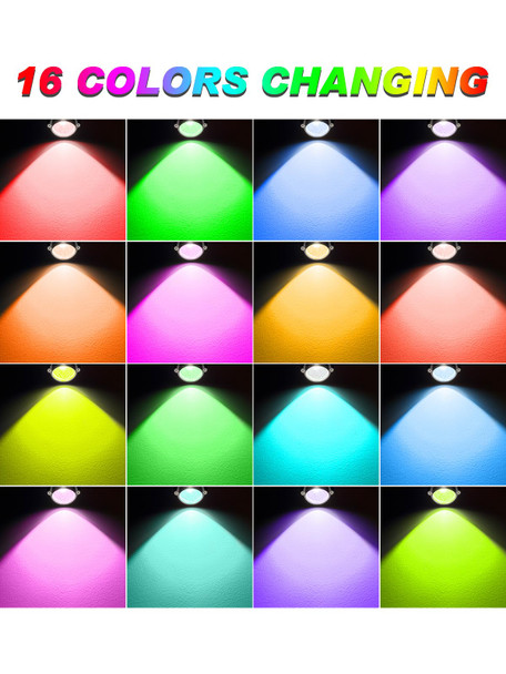 Christmas RGBW Outdoor Spotlights for Yard,10W Color Changing Landscape Lights with Remote Control 120V LED Landscape Lighting Waterproof Spotlight with Plug Tree Garden Path Decoration (4Pack)