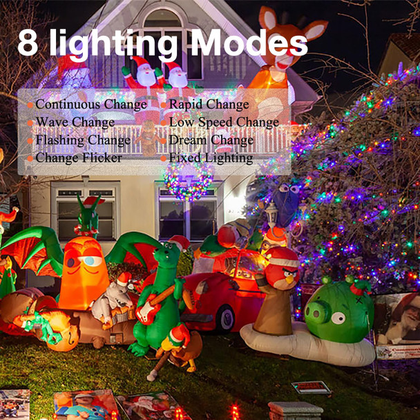 Solar Christmas Lights Outdoor Waterproof, 200 Led 72FT Solar Christmas Lights with 8 Modes,Multicolor Solar String Lights for Garden Party Halloween Christmas Decorations,Pack of 2