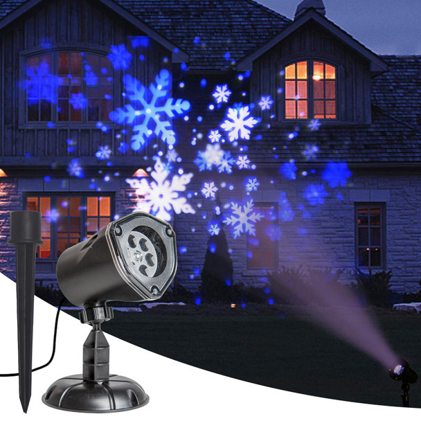 EAMBRITE Christmas Projector Lights LED White Blue Rotating Snowflake Projector Light for Birthday Wedding Theme Party Garden Home Winter Outdoor Indoor Decor