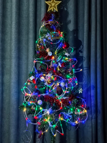 2 Pack Solar Rope Lights Outdoor Waterproof,200 LED 33ft Garden Lights with 8 Modes, Waterproof Led Rope Lights for Christmas Xmas Bedroom Patio Garden Yard Tree Wedding Trampoline and Holiday Decor