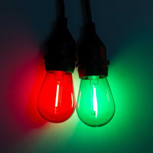 Red Green Light Bulbs for Christmas Decoration, 1Watt Waterproof Shatterproof Replacement Bulbs for Indoor Outdoor String Lights, E26 Screw Base,24Pack