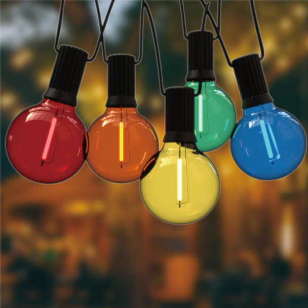 Multicolor G40 Replacement Light Bulbs for Christmas Lights, E12/C7 Candelabra Base,1 Watt Shatterproof LED Globe Light Bulbs, Multi-Color: Red/Green/Blue/Orange/Yellow