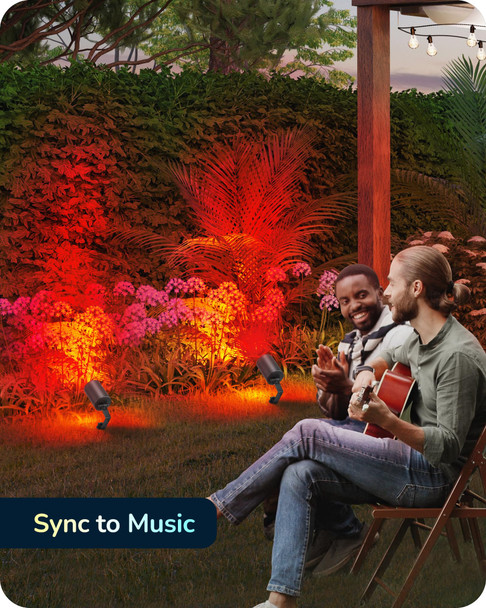 EDISHINE 50Ft Smart Christmas Landscape Spotlights, 300LM Color Changing Landscpae Lighting, IP67 Waterproof Outdoor Spot Lights for Yard Garden, APP Control Alexa & Google Home, 4PCS