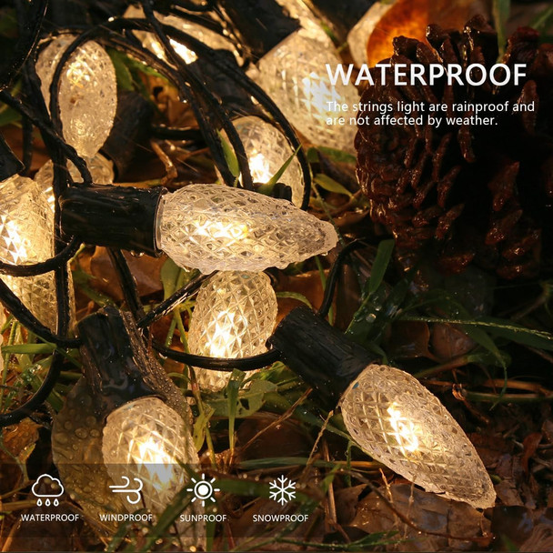 50 Pack C9 Led Replacement Christmas Light Bulb，Warm White C9 Shatterproof Led Bulbs for Indoor Outdoor Decorative String Light，E17 Base