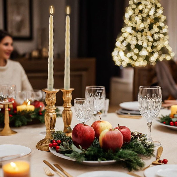 Flameless Candles Battery Operated Lights with Home Decor, Flickering LED Taper Candles, 6-Pack, Ideal for Christmas/Holiday/Dinner, Weddings, & Parties Decorate