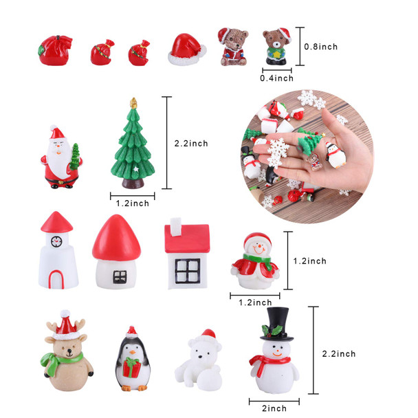 22pcs Christmas Miniature Ornaments for Fairy Garden Dollhouse Accessories, DIY Snow Globe Christmas Miniature Figurines Decorations, Resin Christmas Tree Snowman Mini Ornaments for Xmas Party Decor 22pcs Christmas Miniature Ornaments for Fairy Garden Dollhouse Accessories, DIY Snow Globe Christmas Miniature Figurines Decorations, Resin Christmas Tree Snowman Mini Ornaments for Xmas Party Decor