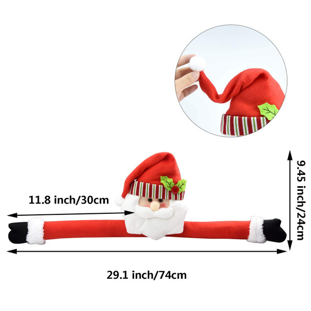 Fengek Christmas Tree Topper Santa Head Hugger for Christmas Tree Decoration Party Home Ornament