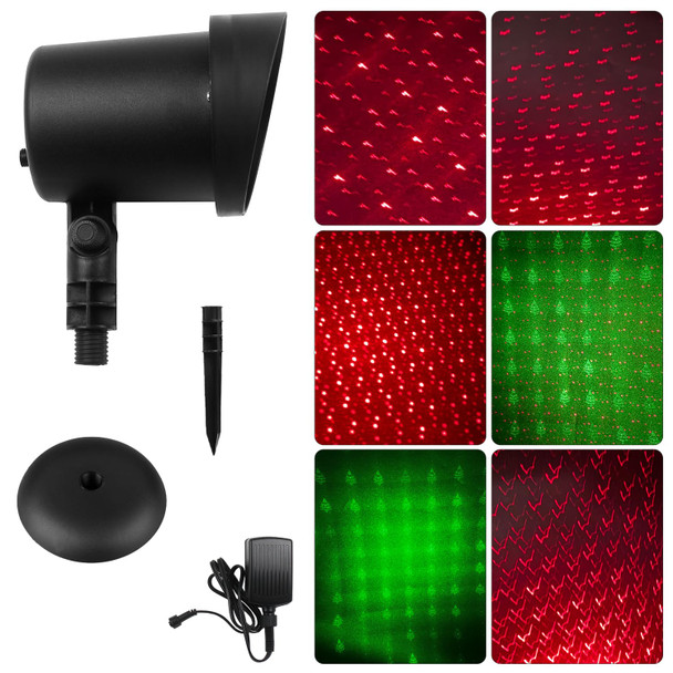 Christmas Laser Lights Outdoor Projector, Waterproof Red and Green Star Tree Lights Projector Decoration for Christmas Indoor Holiday Birthday Party