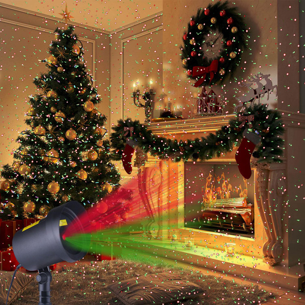 Fisca Christmas Laser Lights Outdoor Projector, Waterproof Red and Green Star Lights Projector Decoration for Christmas Indoor Holiday Birthday Party