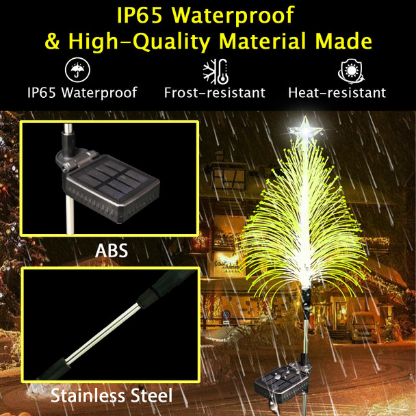 3 Pack Solar Christmas Tree Lights Outdoor, Solar Christmas Garden Stake Lights, 7 Color Changing Solar Christmas Tree Lights, Waterproof Outdoor Decorations for Pathway Yard Garden Christmas Decor