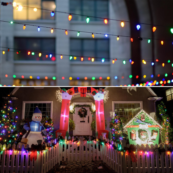 Flacchi C9 Christmas Lights with Remote Control - 64 ft 96 LED Color Changing C9 String Lights with Timer, Memory and Multiple Lighting Modes for Christmas Decoration Halloween Decor Outdoor Indoor