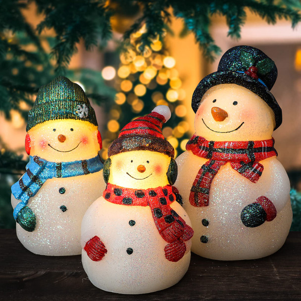 Christmas LED Flameless Candles Snowman Novelty Lighting Battery Operated with Remote Real Wax Flickering Candles Decorative for Holiday Winter Bedroom Snowman Theme Decor Mothers Day s