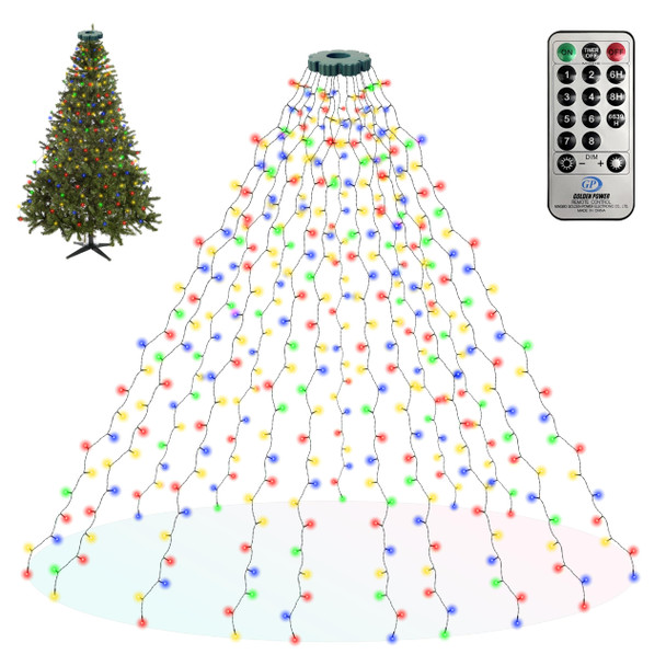 Cascading Twinkle Lights for Christmas Tree,400 LED Christmas Tree Lights with 8 Lights Modes & Remote,6.6FT x 16 String Lights with Timer for Indoor Party Xmas Decorations(Multi-Colored)