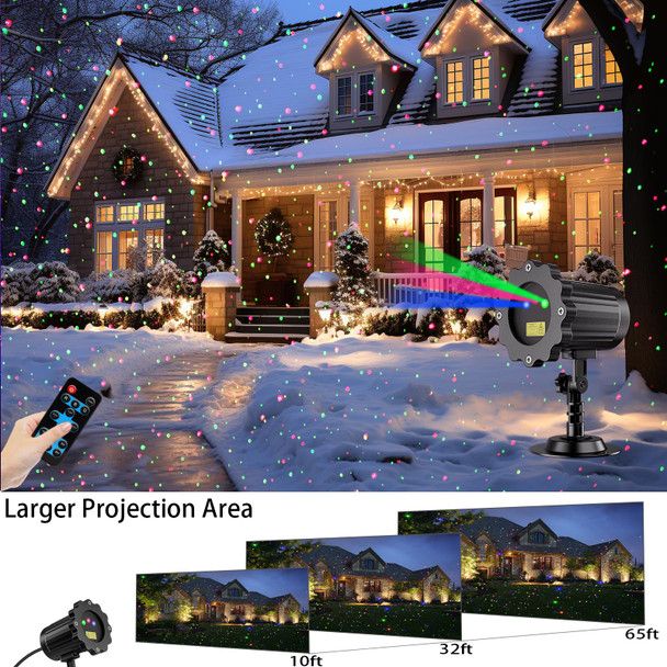 Laser Christmas Projector Lights Outdoor, Christmas Decorations Stars Light Show, Holiday Projector Decorations for House/Garden/Party