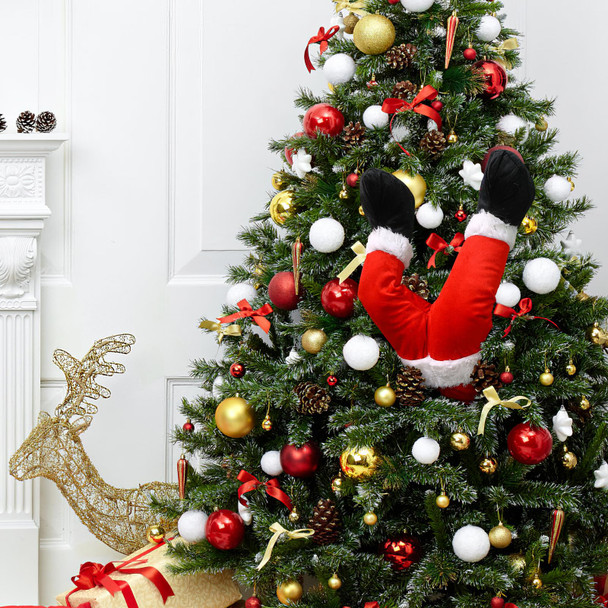 FOMIYES Hanging Santa Legs, Christmas Fake Leg Ornament, Christmas Elf Legs for Home Christmas Tree Fireplace Wreaths Decor (Red) FOMIYES Hanging Santa Legs, Christmas Fake Leg Ornament, Christmas Elf Legs for Home Christmas Tree Fireplace Wreaths Decor (Red)