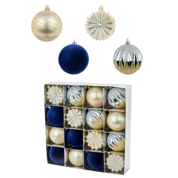 16ct 80mm/3.15" Christmas Ball Ornaments - Shatterproof Balls Ornaments for Christmas Tree, Hanging Balls for Xmas Tree Holiday Wedding Party Home Decor (Navy Blue)