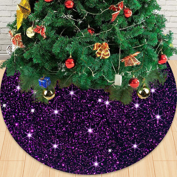 FOTSHARER Purple Christmas Tree Skirts 36 Inches Artificial Sequin Xmas Tree Skirt for Fall Decor Round Velvet Tree Skirt Reversible Christmas Tree Cover Skirt Sparkly Tree Skirt for Holiday Parties