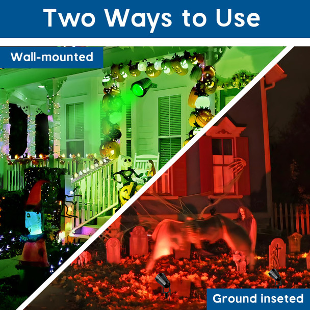 Christmas Spotlights Outdoor, LED Spot Lights IP65 Waterproof with Remote for Yard Path Tree Decor 1 Pack of 16 Color Changing Landscape Lights with 120V Plug in