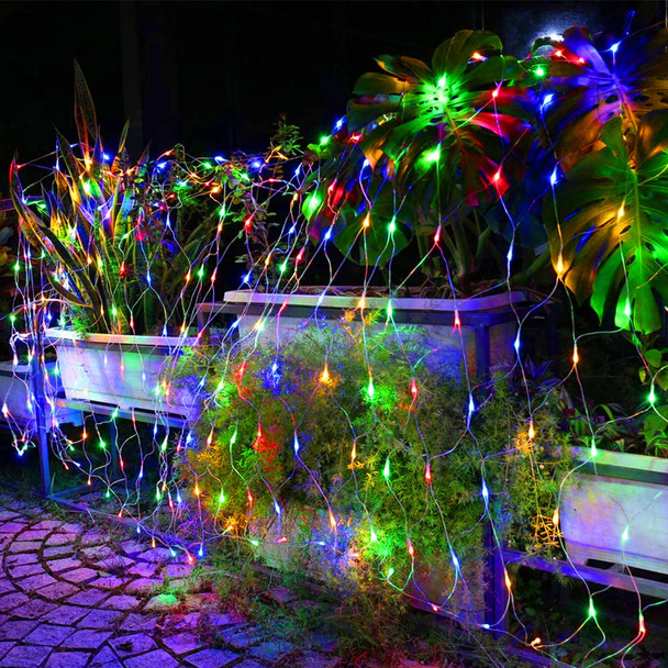 FUNPENY Christmas Net Lights, 9.8ft x 6.6ft 200 LED Mesh Decor with 8 Modes Waterproof Connectable Xmas Decorations for Outdoor Outside Bushes Yard Lawn Patio Tree Garden Party (Multi Colored)