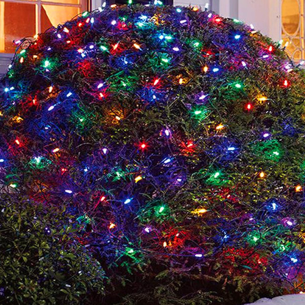 FUNPENY Christmas Net Lights, 9.8ft x 6.6ft 200 LED Mesh Decor with 8 Modes Waterproof Connectable Xmas Decorations for Outdoor Outside Bushes Yard Lawn Patio Tree Garden Party (Multi Colored)