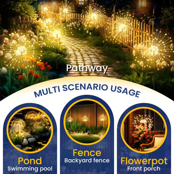 GIGALUMI Garden Outdoor Decor Lights, Christmas 8 Pack Solar Garden Lights for Yard Outside Fairy Garden Lights Decorative, Solar Lights for Balcony Patio Garden Decor Yard Pathway Flowerbed Planter