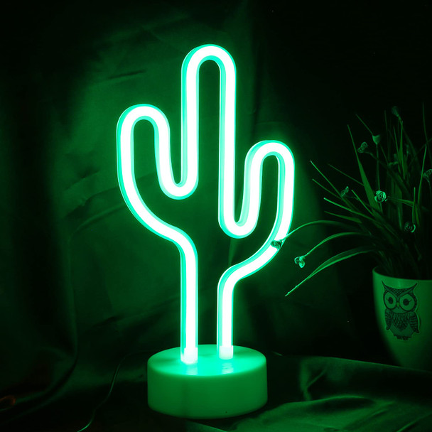 Cactus Neon Sign - Room Decor Neon Lights LED Sign. Home Decor Neon Table Lamp, USB Battery Dual use. Suitable for Girls Room/Bedroom/Living Room/Party, Birthday