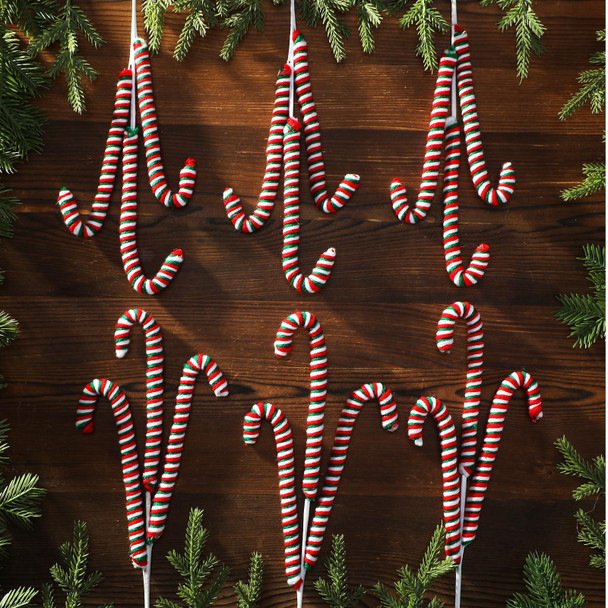 12 Pcs 16 Inch Christmas Plush Stuffed Candy Cane Ornaments Christmas Tree Picks Striped Xmas Tree Topper Decor for Home Vase Fller DIY Crafts Party Supplies(Red, White, Green)
