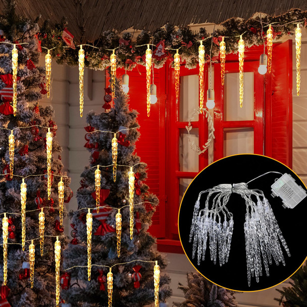 20ft Icicle Christmas Lights for Christmas Tree 20 Tube Dropping Lights Waterproof Meteor Shower Lights Shower Rain Indoor Lights for Tree Christmas Decorations Window Indoor Outdoor Party