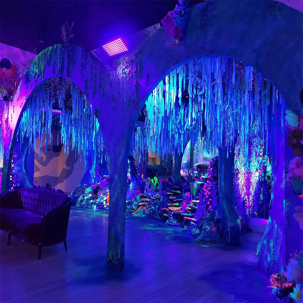 100W LED UV Black Light, Powerful UV Spotlight, IP66, 395nm UV Lamp for Christmas, Halloween Glow Party(2 Packs)