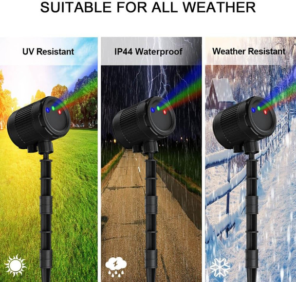 Christmas Projector Lights Outdoor, 3 Color Laser Starry Light Show with RF Remote Control for House Patio Garden Outside Holiday Halloween Decoration Indoor Wedding Party Holiday Xmas - Black