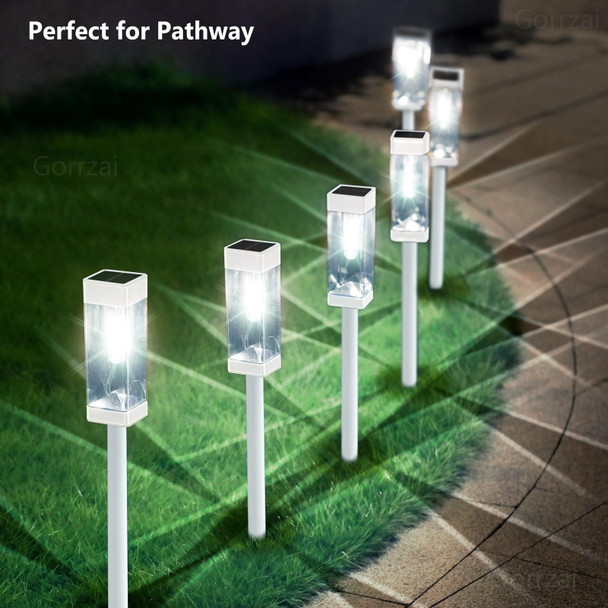 Solar Pathway Lights 8 Pack Solar Outdoor Lights, d Stainless Steel Garden Lights with LED Tungsten Filament Bulb, Waterproof Solar Power Driveway Lights for Landscape Christmas (White)