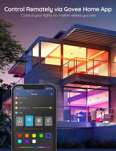 Govee Smart LED Strip Lights, 16.4ft WiFi LED Strip Lighting Work with Alexa and Google Assistant, 16 Million Colors with App Control and Music Sync LED Lights for Bedroom, Christmas Decorations