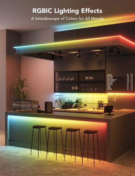 Govee RGBIC LED Strip Lights for Room with Warm White 65.6ft, Smart LED Strip Lighting Alexa Compatible, Color Changing LED Lights Music Sync, Christmas Decor, 2 Rolls of 32.8ft