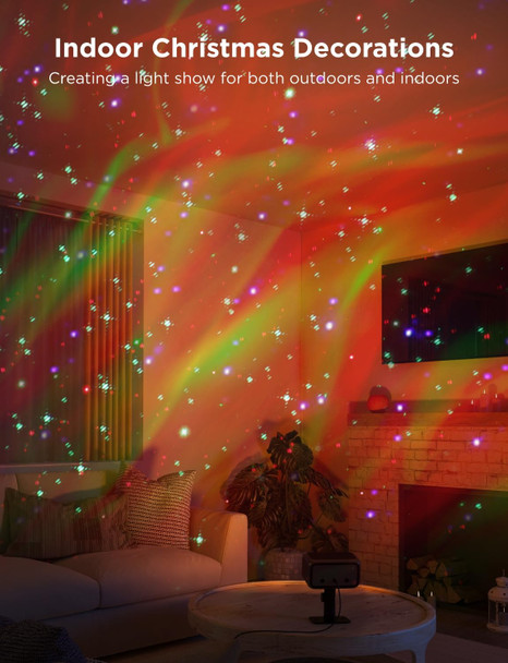 Govee Outdoor Projector Light, Christmas Laser and Aurora Projector Light for Outdoor and Indoor Decor, 16 RGB Patterns, RGBW Aurora, 51 Holiday Scene Modes, Works with Alexa, Google Assistant, Matter