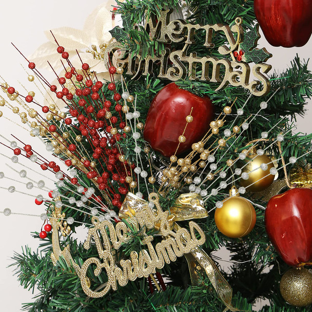 GREENTIME 10 Pack Silver Artificial Glitter Berry Stem Ornaments 15.7 Inches Fake Christmas Picks Decorative Glitter Sticks for Vase Christmas Tree DIY Wreath Crafts Fireplace Decor