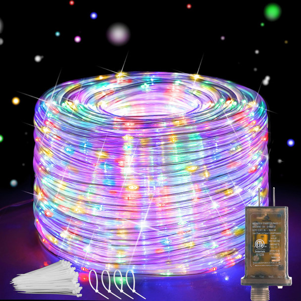 Heceltt 147ft LED Rope Lights Outdoor,450 LED Tube Lights with 8 Modes, IP65 Waterproof LED Rope Lighting for Patio Eaves Pool Party Backyards Garden Holiday Lights Decoration(Multicolor)