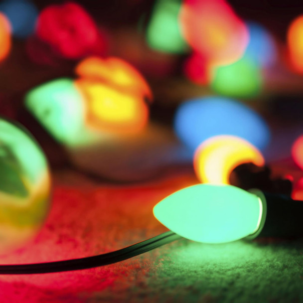 25 Pack Green C9 LED Bulbs, C9 Replacement Bulbs for Christmas Tree Lights Patio String Lights Outdoor Indoor, E17/C9 Intermediate Base, 7 Watt, Ceramic Green