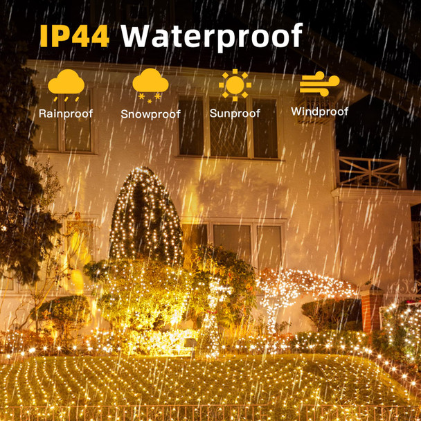 HeKation Christmas Net Lights Outdoor for Bushes, 200 Led Net Lights Outdoor Mesh Lights for Tree, Party, Wedding (9.8'x6.6', Plug in, Warm White)