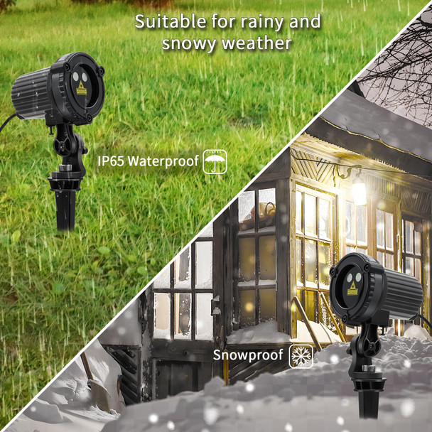 Christmas Laser Lights Outdoor,Red and Green Moving Outdoor Laser Light, Waterproof Garden House Decoration Laser Christmas Lights