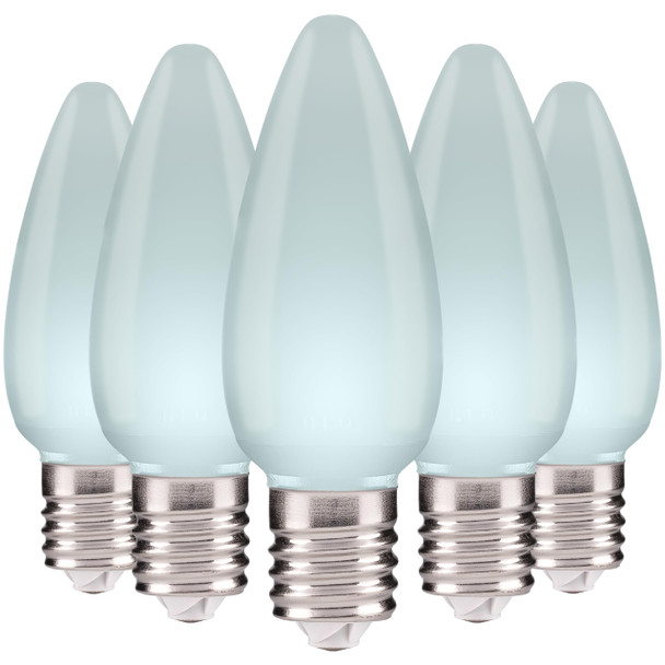 25 Pack Frosted Opaque Cool White C9 LED Christmas Lights C9 LED Light Bulbs for E17 Sockets Shatter-Resistant, & Dimmable Perfect for Indoor & Outdoor C9 Christmas Lights