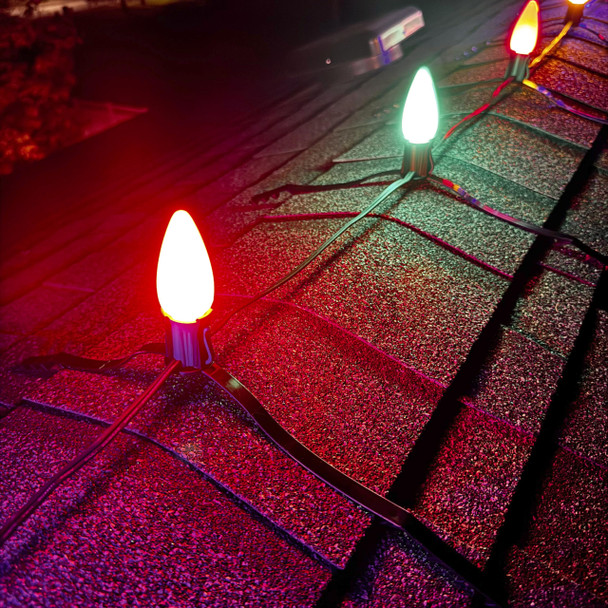 25 Pack Frosted Opaque Cool White C9 LED Christmas Lights C9 LED Light Bulbs for E17 Sockets Shatter-Resistant, & Dimmable Perfect for Indoor & Outdoor C9 Christmas Lights