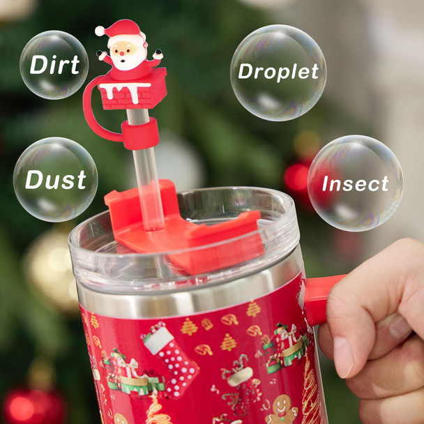 6PCS Christmas Straw Cover Cap for Stanley Cup, Silicone Straw Topper for Stanley 30&40 Oz Tumbler with Handle, 10mm Drinking Straw Tip Covers for Christmas s. (Color 2) 6PCS Christmas Straw Cover Cap for Stanley Cup, Silicone Straw Topper for Stanley 30&40 Oz Tumbler with Handle, 10mm Drinking Straw Tip Covers for Christmas s. (Color 2)