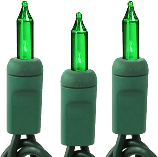 Holiday Essence 100-Count Green Christmas Light Set, String Lights with Green Wire, Professional Grade, Indoor and Outdoor Use, Decorate Christmas trees, bushes, and fences Garden Party, Patio Decor