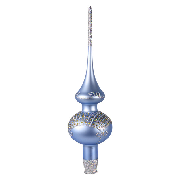 HolidayShops Triumph Glass Christmas Tree Topper (Blue, Matte)