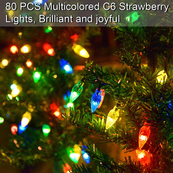 Homeleo 4 Set Solar Christmas Tree w/ 80pcs Multicolor C6 LED Christmas Lights for Outdoor Christmas Decorations,Solar Powered Prelit Small Christmas Tree for Holiday Outside Pathway Garden Yard Decor