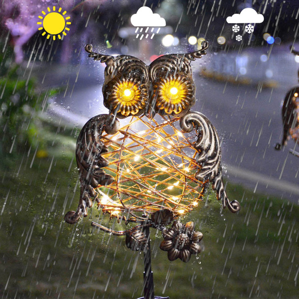 Homeleo Rustic Solar Owl Lights, Outdoor Garden Decorative Owl Stake with Glowing Eyes, Waterproof Pathway Landscape Lighting for Yard Decor, Halloween Christmas Decorations, Unique Garden Decor