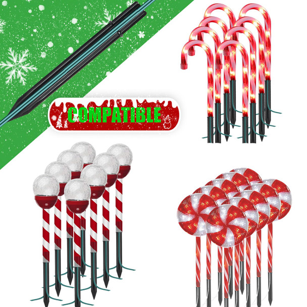20PCS Replacement Stakes for Christmas Candy Cane Lights Outdoor, Plastic Candy Cane Pathway Markers Lights Spike Replacer, Size 0.68 6.05 Inches, Used to Maintain Candy Cane Pathway Lights 1 20PCS Replacement Stakes for Christmas Candy Cane Lights Outdoor, Plastic Candy Cane Pathway Markers Lights Spike Replacer, Size 0.68 6.05 Inches, Used to Maintain Candy Cane Pathway Lights 1