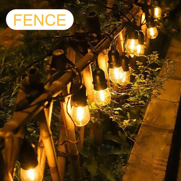 Honche Outdoor String Lights Patio Lights String Lights for Outside Christmas Lights Outdoor Waterproof Weatherproof Warm White 20 S14 Bulb 8 Modes 49.2FT